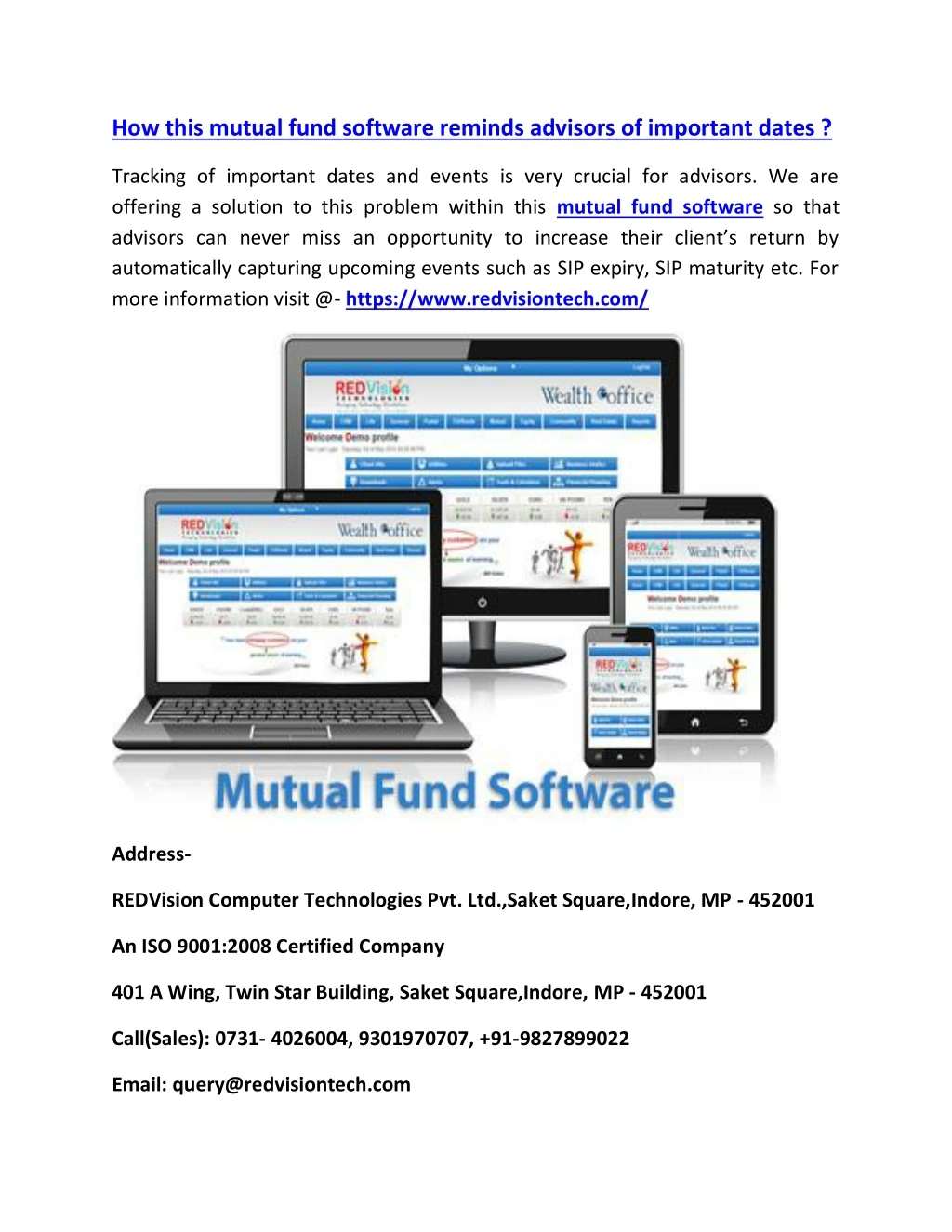 how this mutual fund software reminds advisors