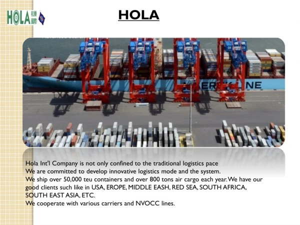 Oversized cargo Ship from China- HOLA