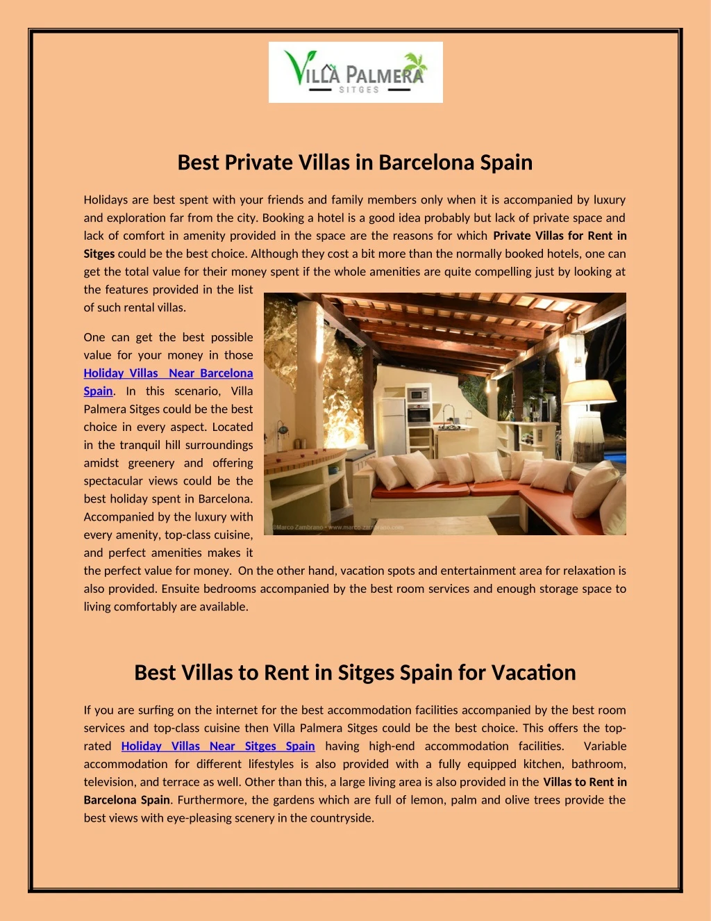 best private villas in barcelona spain