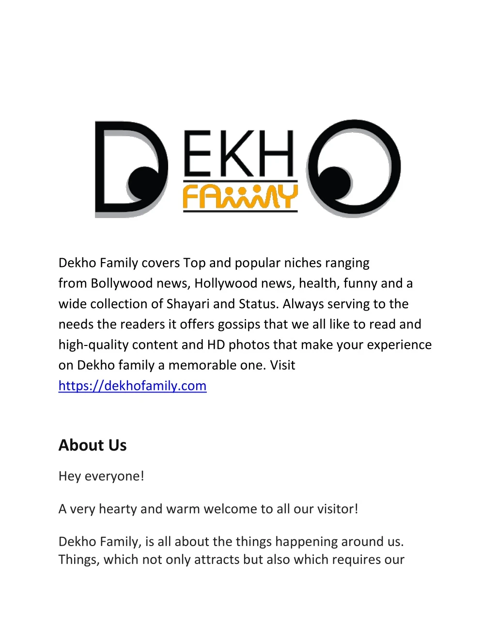 dekho family covers top and popular niches