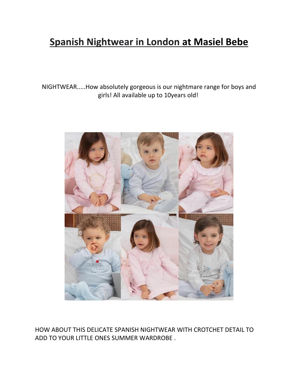 spanish nightwear in london at masiel bebe