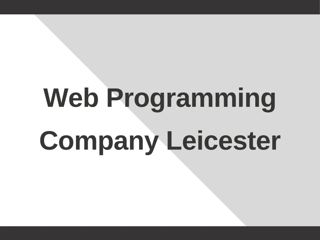 web programming company leicester