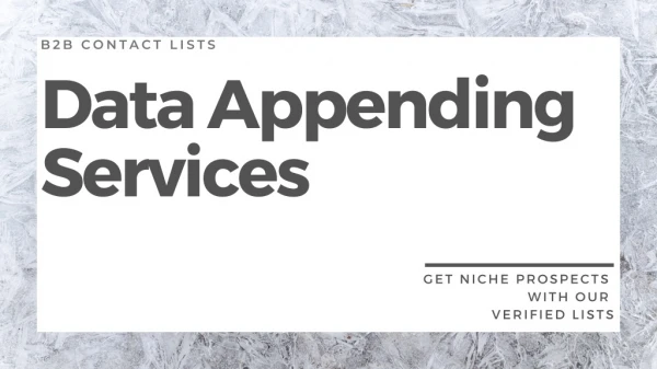 Where can I get free data appending service.