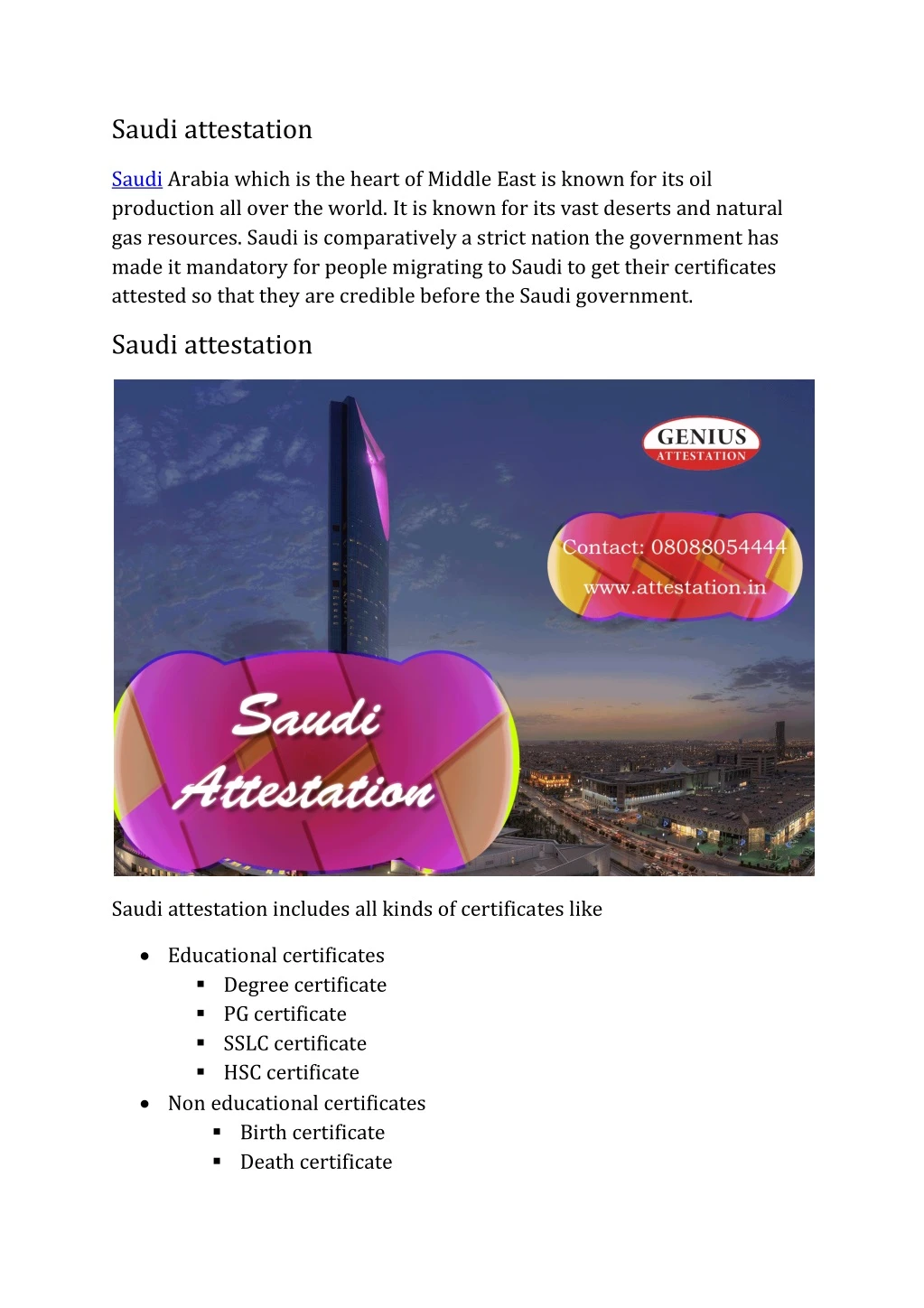 saudi attestation