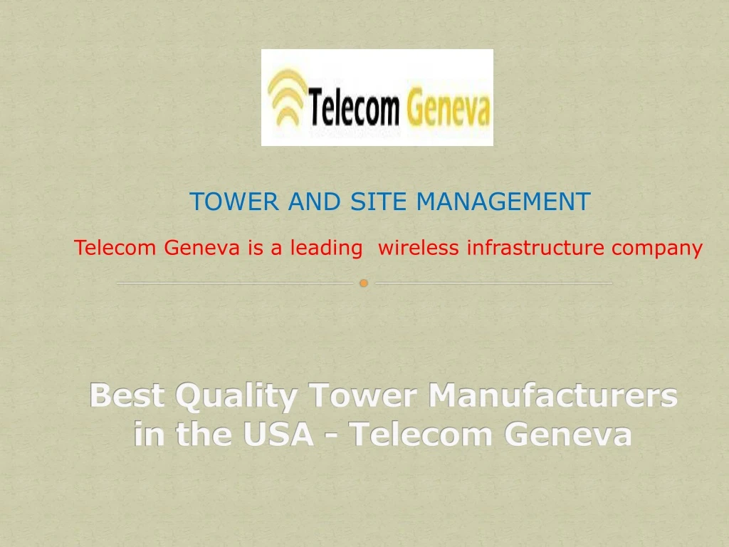 tower and site management