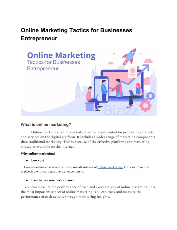 Online Marketing Tactics for Businesses Entrepreneur
