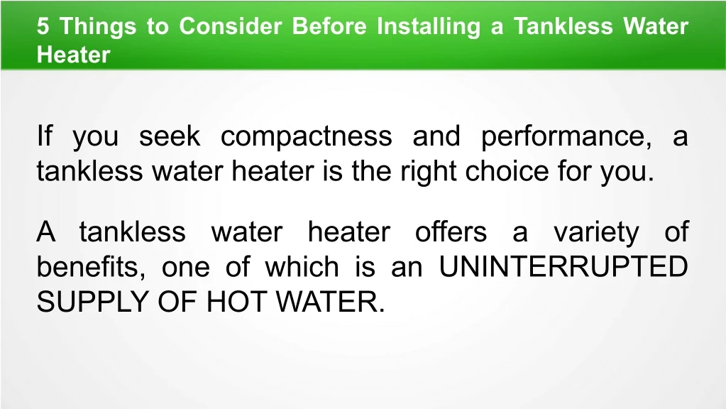 5 things to consider before installing a tankless