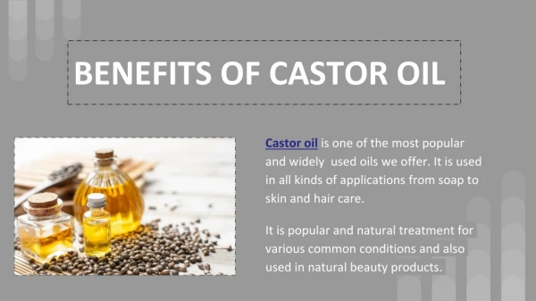 Benefits of CastorOil