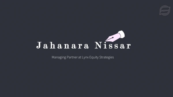 Jahanara Nissar - Provides Consultation in IT Business Development