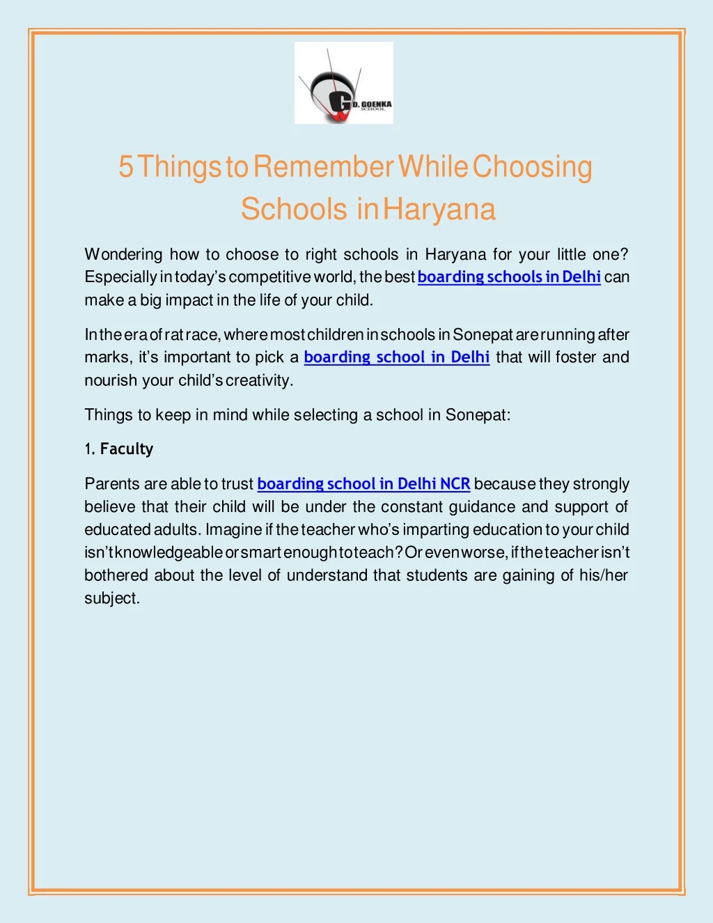 5 things to remember while choosing schools