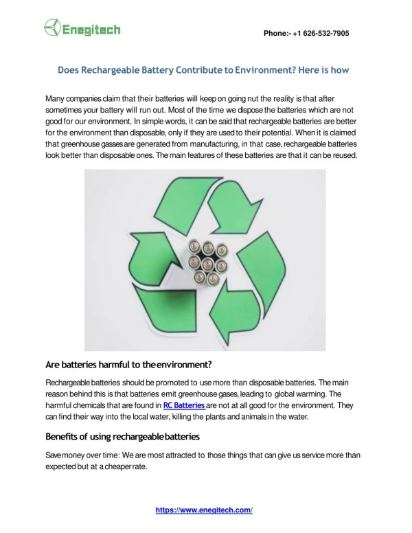 Does Rechargeable Battery Contribute to Environment? Here is how