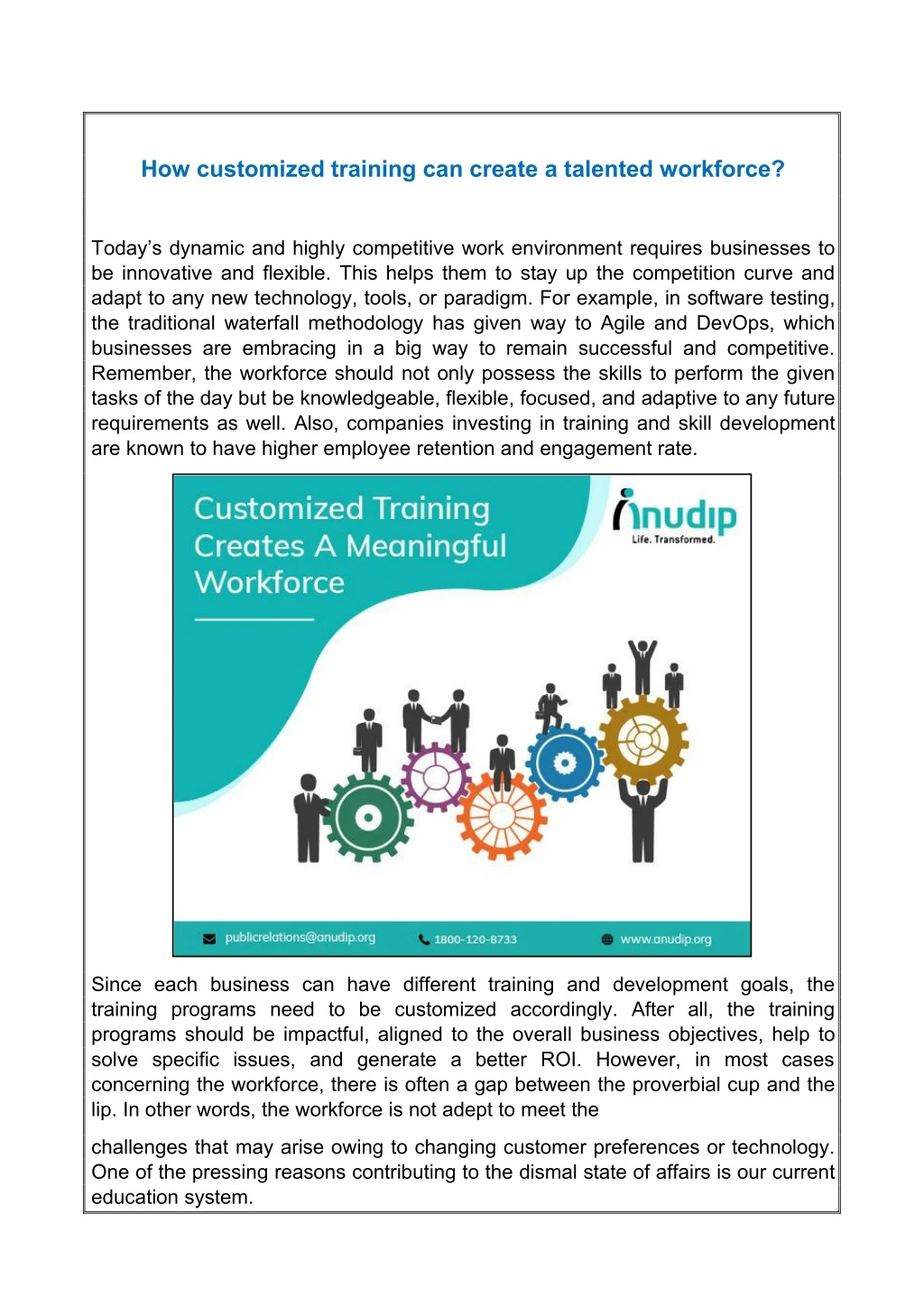 how customized training can create a talented