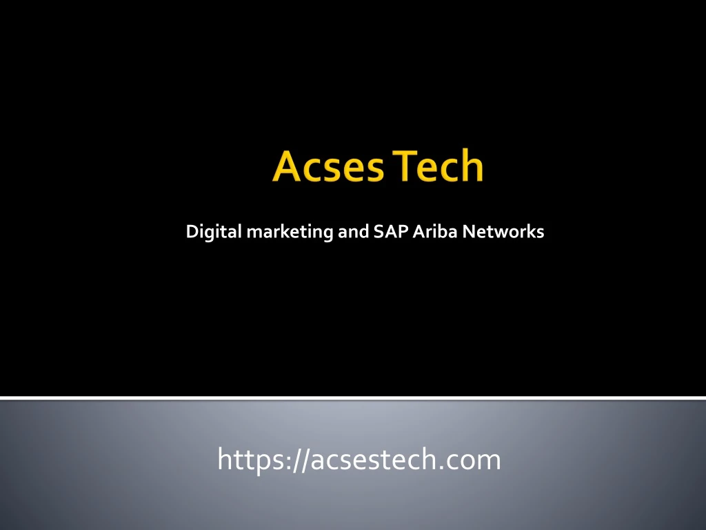 digital marketing and sap ariba networks