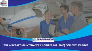 Top Aircraft Maintenance Engineering (AME) Colleges in India - slide 1