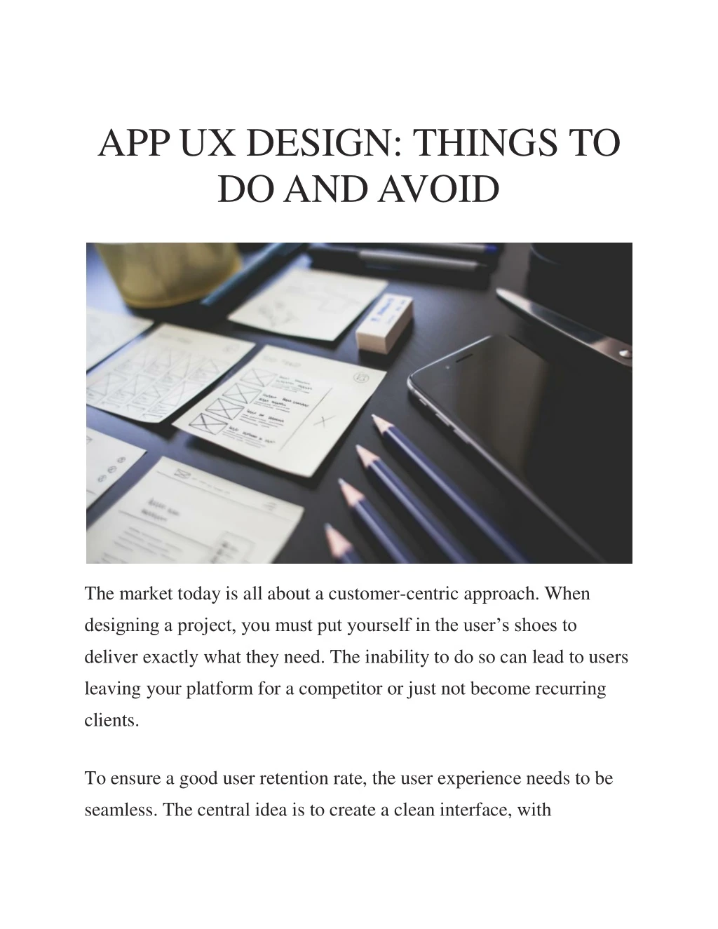app ux design things to do and avoid