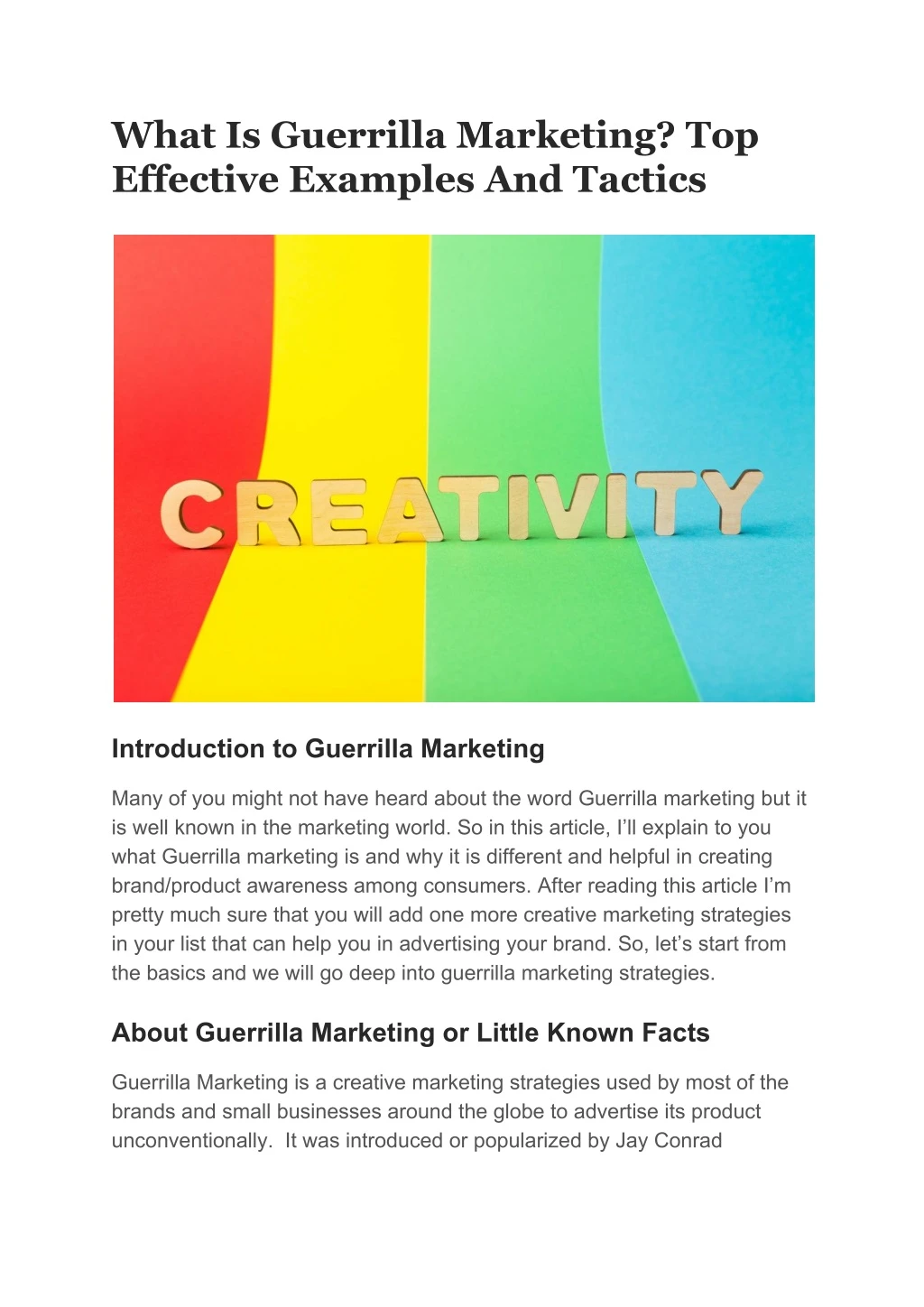 what is guerrilla marketing top effective