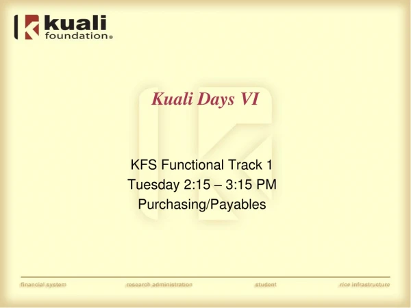 Kuali Days VI