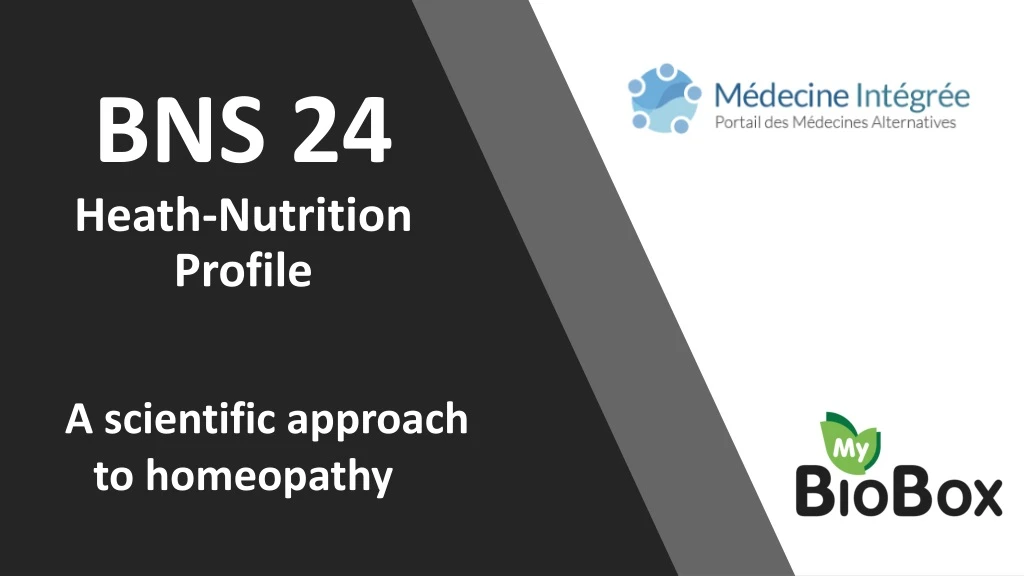 bns 24 heath nutrition profile a scientific approach to homeopathy