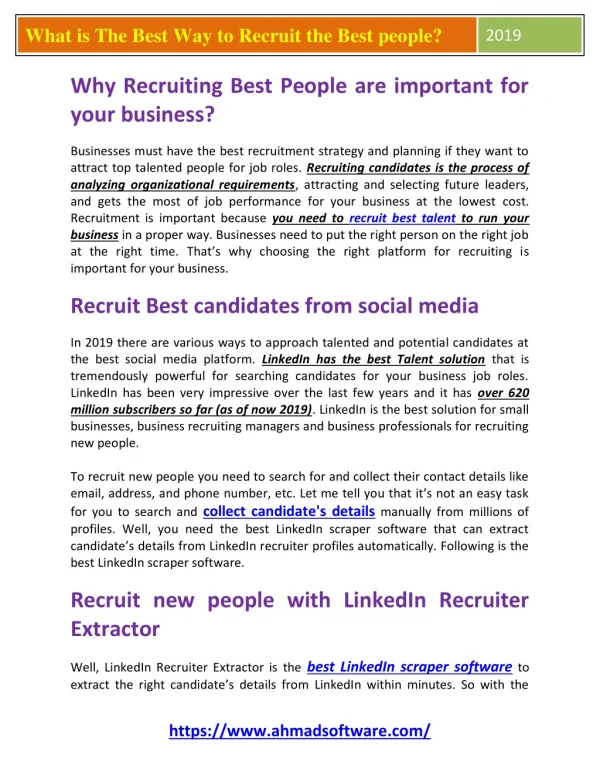 what is the best way to recruit the best people