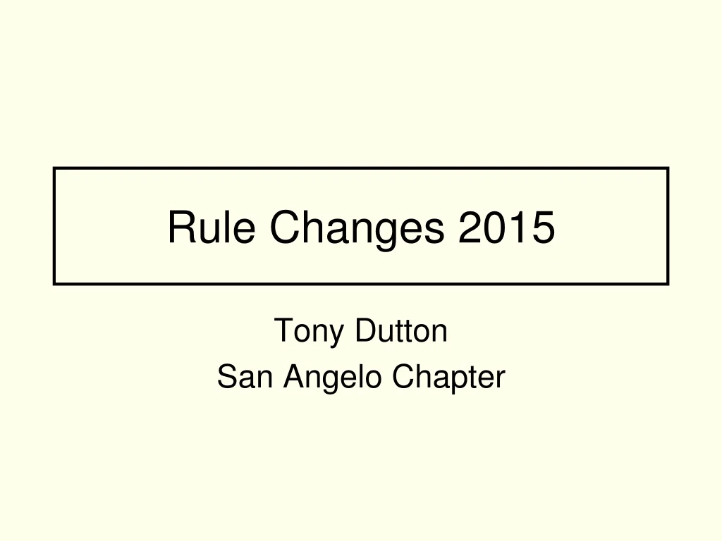 rule changes 2015