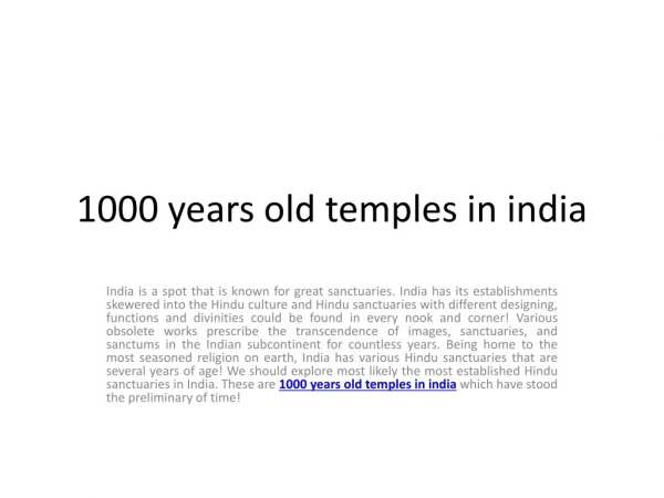 1000 years old temples in india