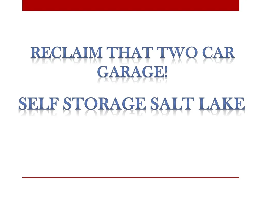 reclaim that two car garage