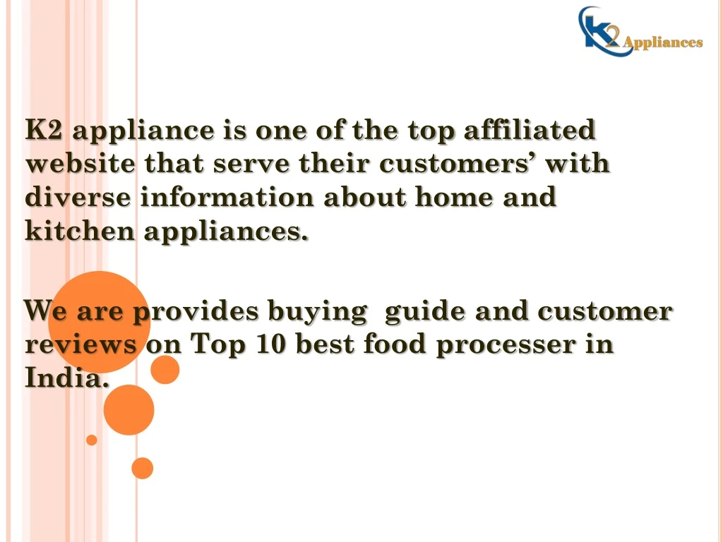 k2 appliance is one of the top affiliated website