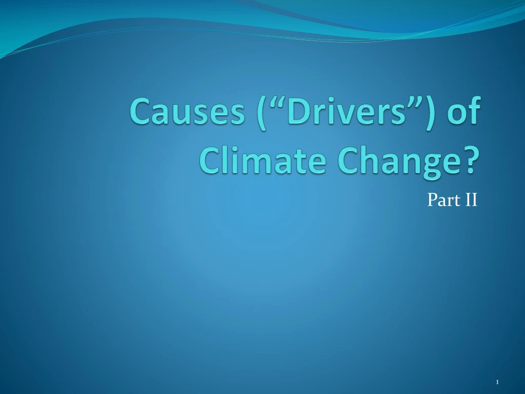 causes drivers of climate change