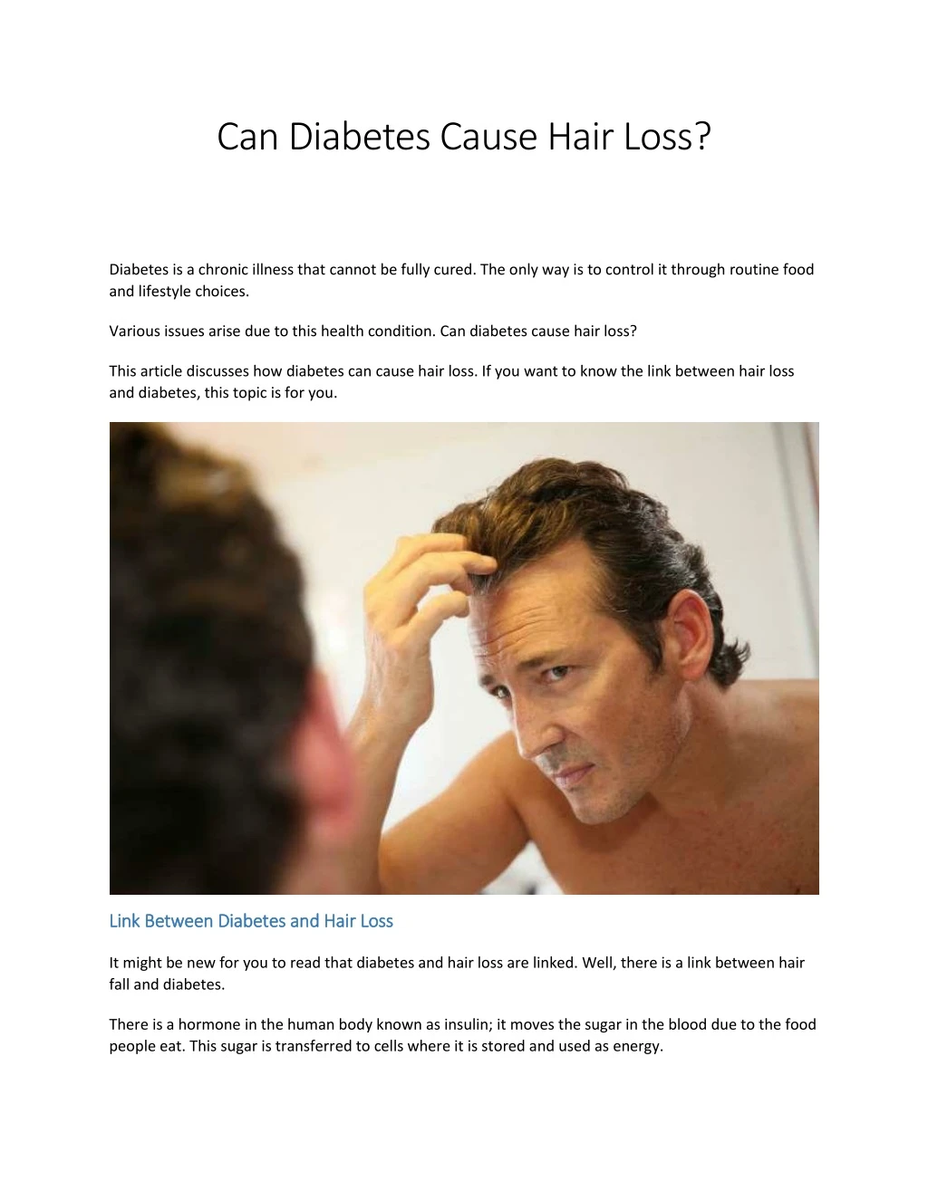 can diabetes cause hair loss