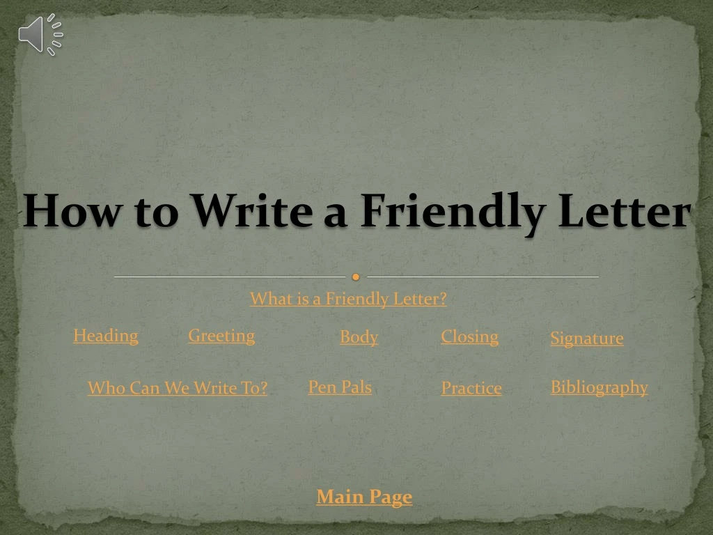 how to write a friendly letter
