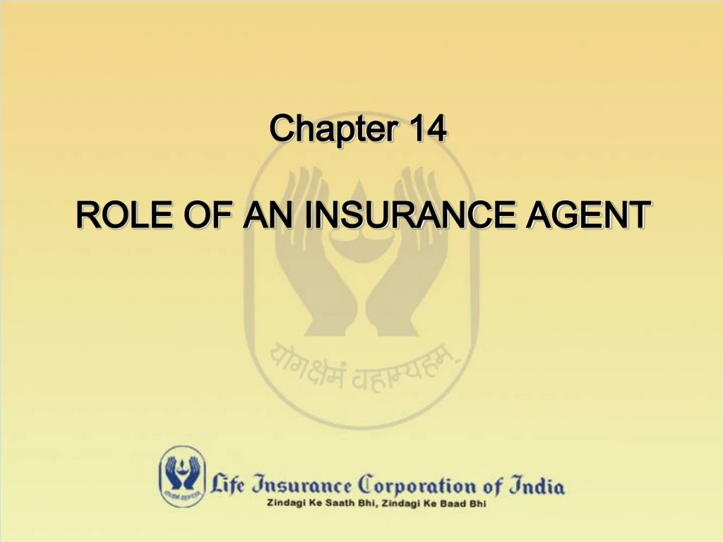 chapter 14 role of an insurance agent