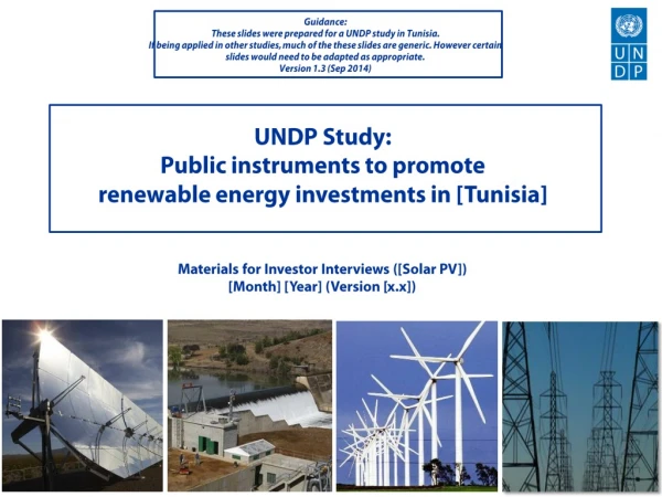 UNDP Study: Public instruments to promote renewable energy investments in [Tunisia]
