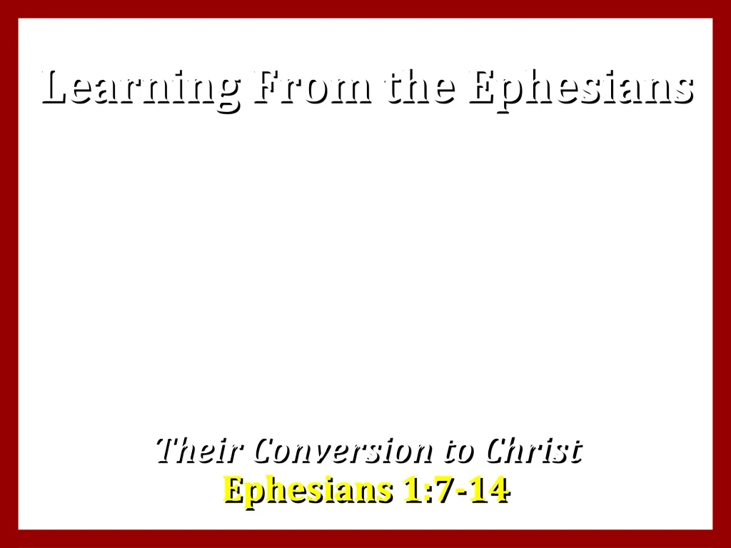 learning from the ephesians