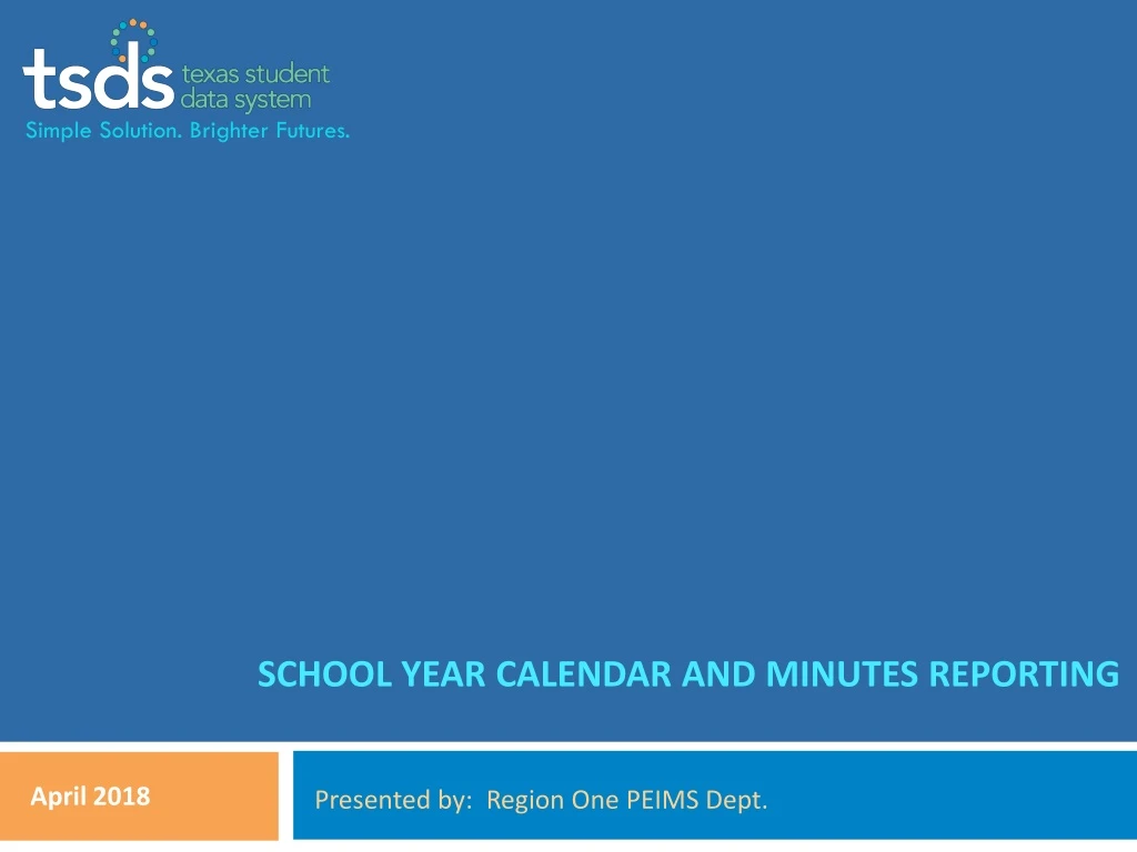 school year calendar and minutes reporting