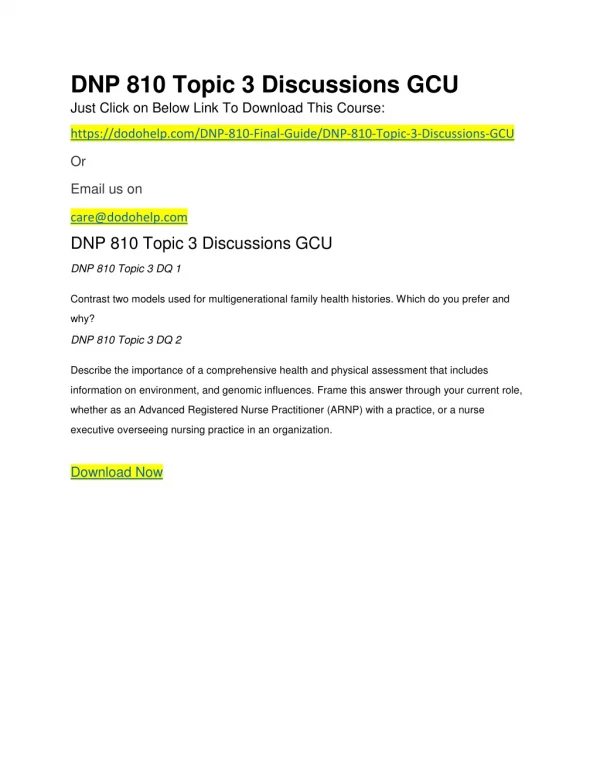 dnp 810 topic 3 discussions gcu just click