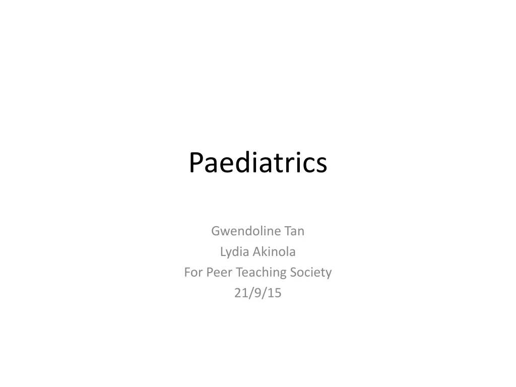 paediatrics