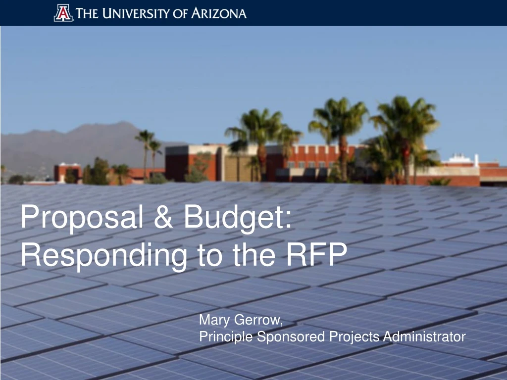 proposal budget responding to the rfp