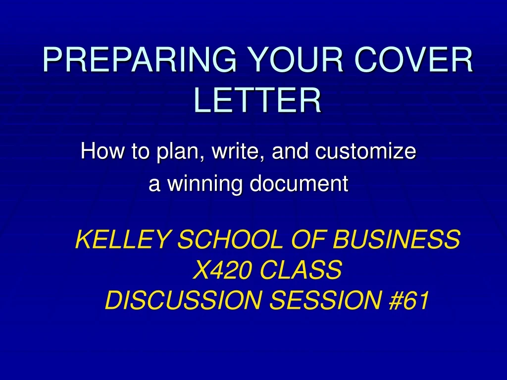 preparing your cover letter