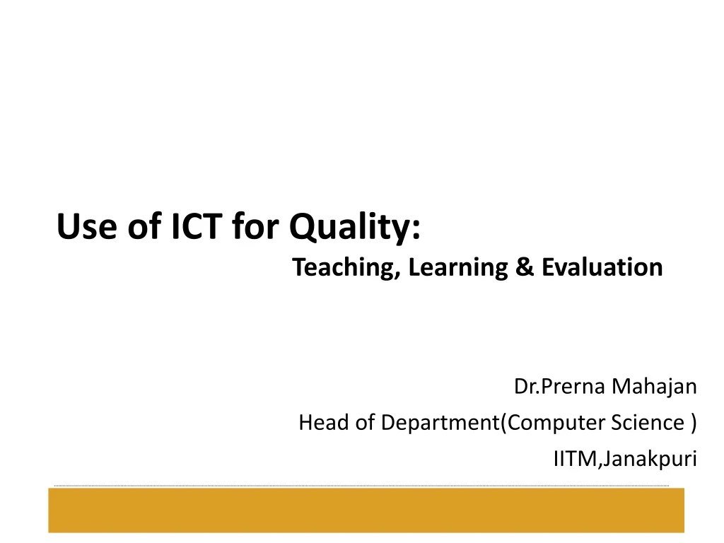 use of ict for quality teaching learning