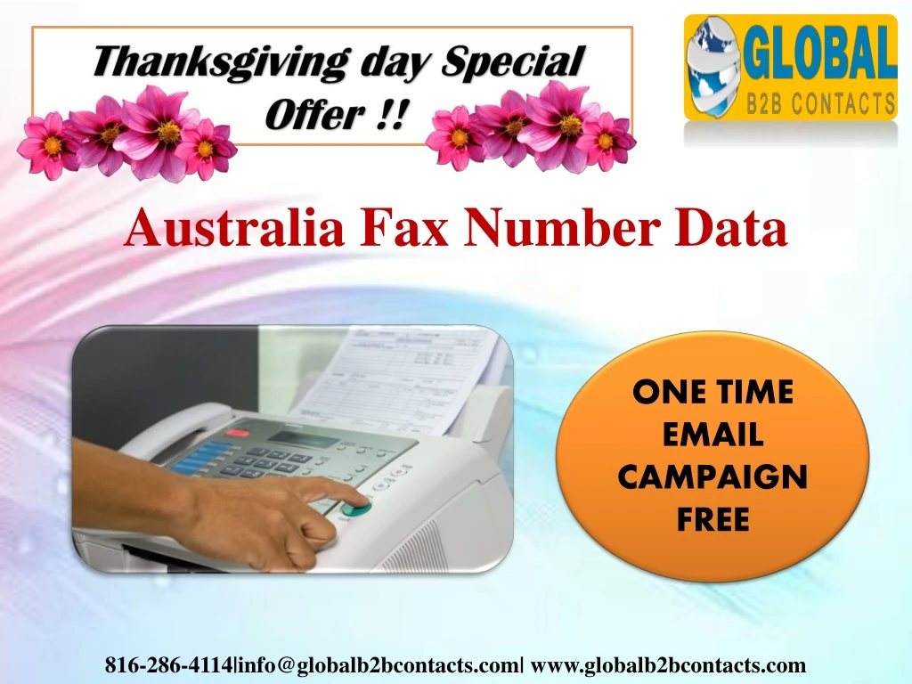 australia fax number data