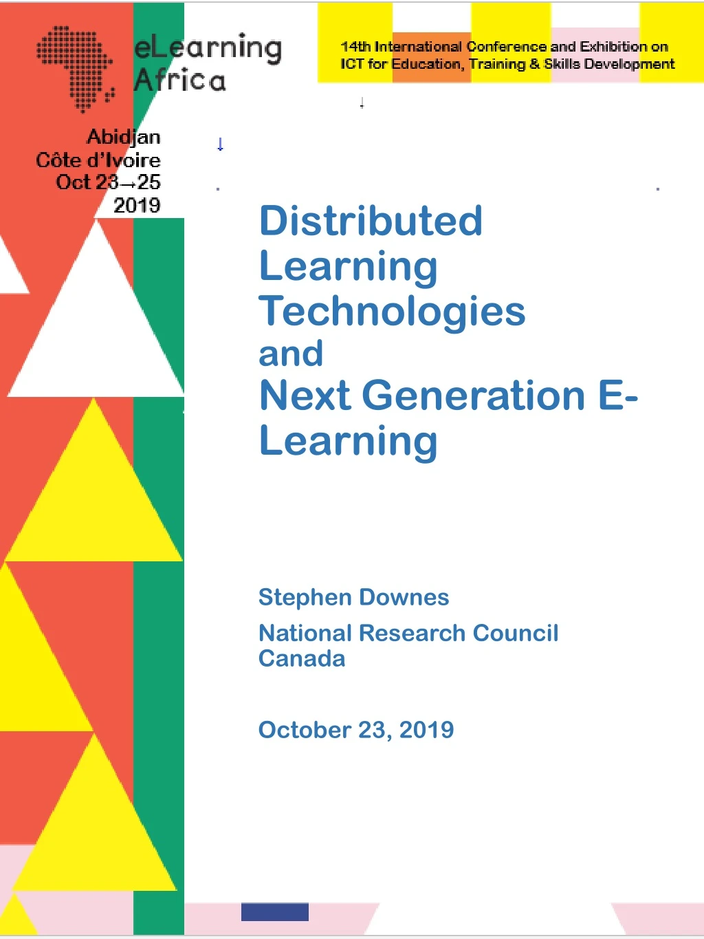 distributed learning technologies and next generation e learning