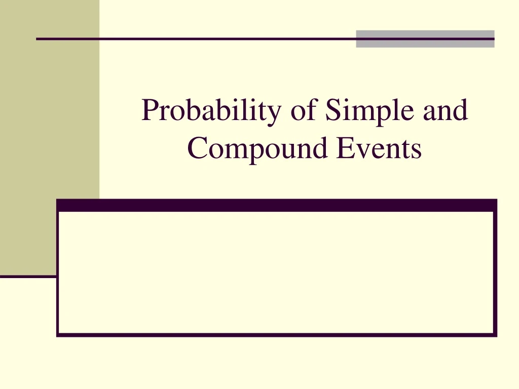 probability of simple and compound events