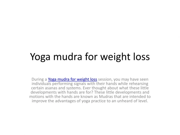 yoga mudra for weight loss