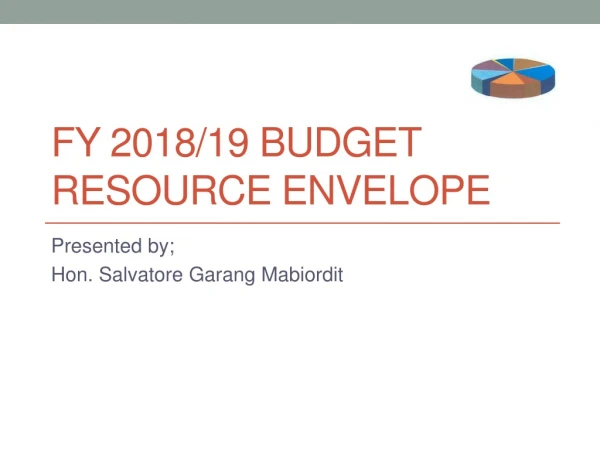FY 2018/19 Budget Resource envelope