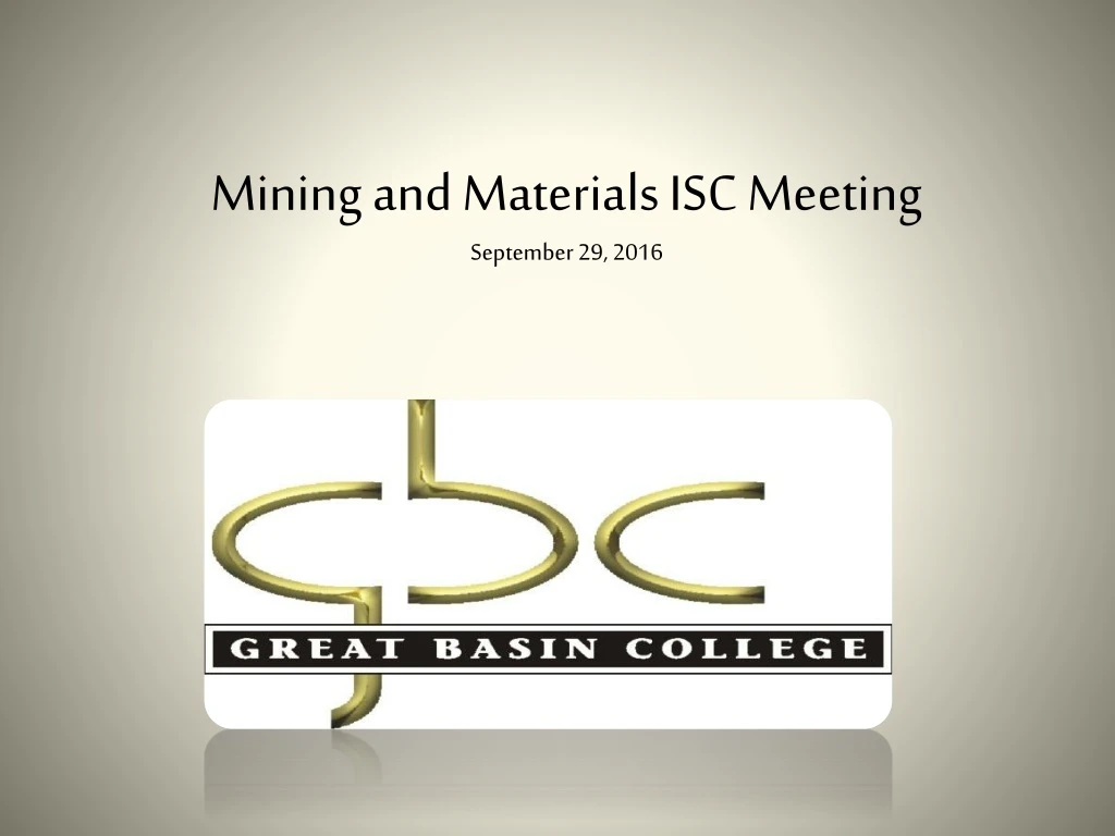 mining and materials isc meeting september 29 2016