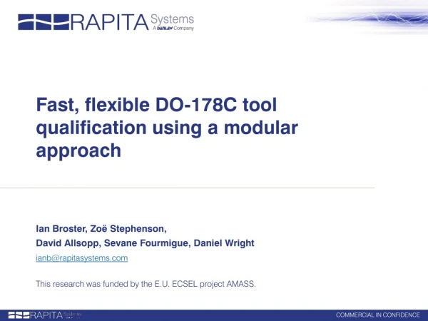 Fast, flexible DO-178C tool qualification using a modular approach