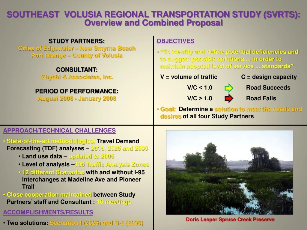 southeast volusia regional transportation study