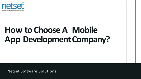 Mobile app Development Company - Netset Software Solutions