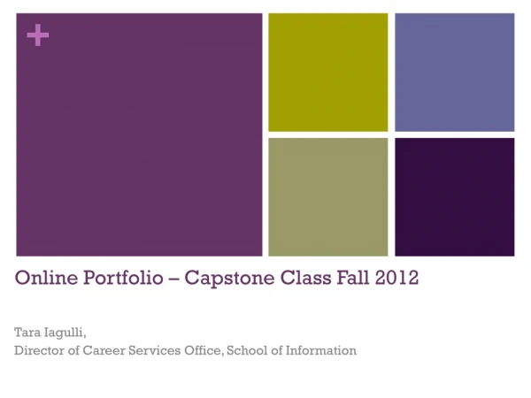 Online Portfolio – Capstone Class Fall 2012
