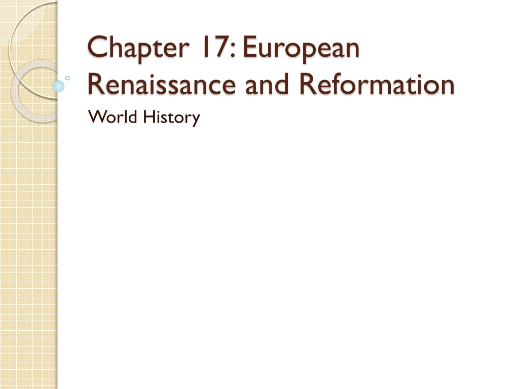 chapter 17 european renaissance and reformation
